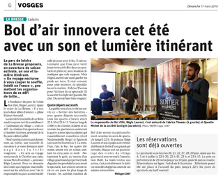 article de presse sur le sentier des lumières